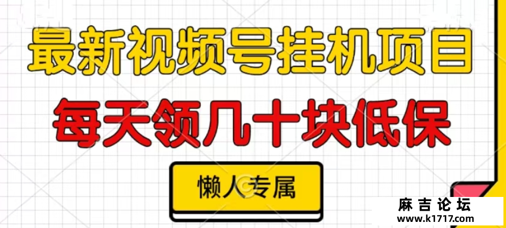 视频号挂机项目，每天几十块低保，懒人专属